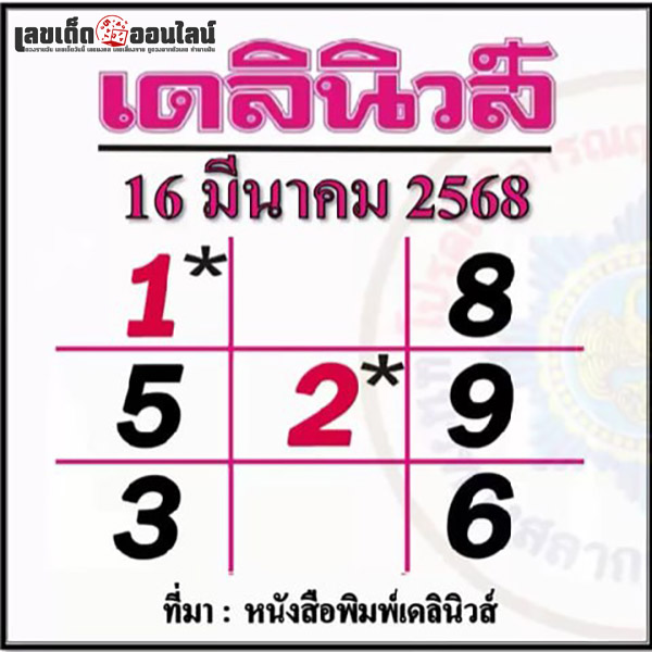 รูปภาพหวยเดลินิวส์ของ lekdedonline